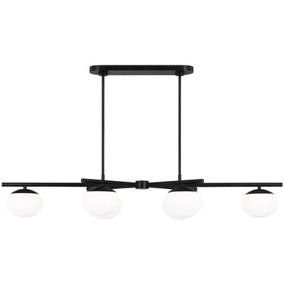 Generation Lighting Designers - Lune Medium 4-Light Linear Chandelier - Aged Iron - EC1264AI