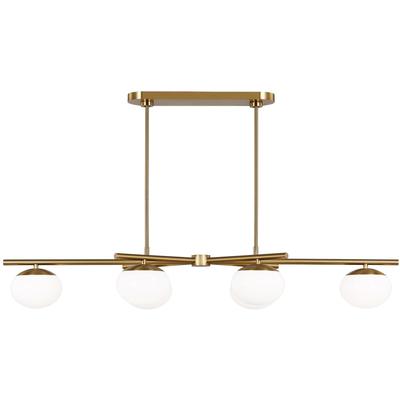 Generation Lighting Designers - Lune Medium 4-Light Linear Chandelier - Burnished Brass - EC1264BBS