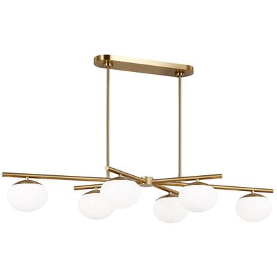 Generation Lighting Designers - Lune Medium 4-Light Linear Chandelier - Burnished Brass - EC1264BBS