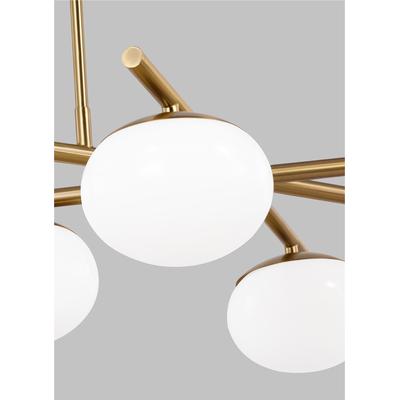 Generation Lighting Designers - Lune Medium 4-Light Linear Chandelier - Burnished Brass - EC1264BBS