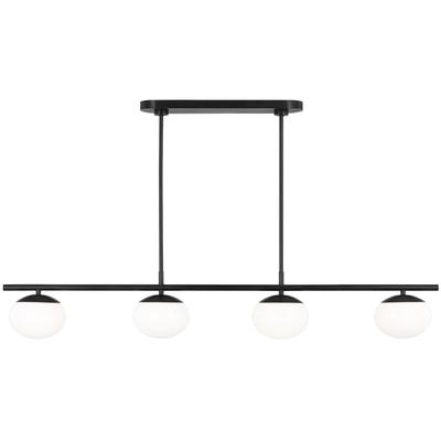 Generation Lighting Designers - Lune Large 6-Light Linear Chandelier - Aged Iron - EC1276AI