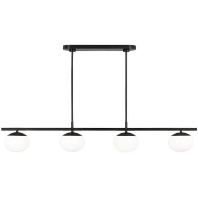 Generation Lighting Designers - Lune Large 6-Light Linear Chandelier - Aged Iron - EC1276AI