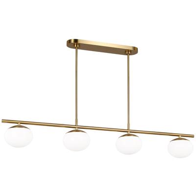 Generation Lighting Designers - Lune Large 6-Light Linear Chandelier - Burnished Brass - EC1276BBS