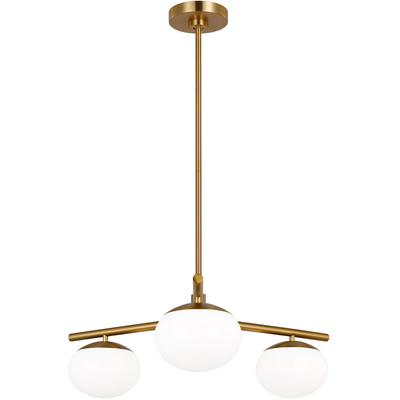 Generation Lighting Designers - Lune 3-Light Semi-Flush Mount - Burnished Brass - EF1063BBS