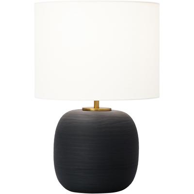 Generation Lighting Designers - Fanny Wide Table Lamp - Rough Black Ceramic - HT1071RBC1