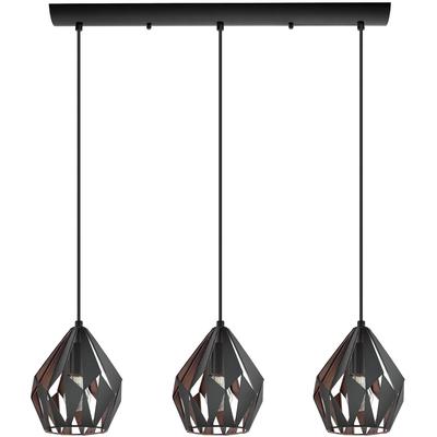 EGLO - Carlton 3 3-Light Linear Pendant - Black - 202036A