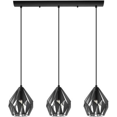EGLO - Carlton 3 3-Light Linear Pendant - Black - 202037A