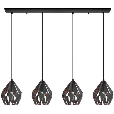 EGLO - Carlton 3 4-Light Linear Pendant - Black - 202038A