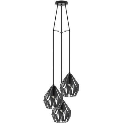 EGLO - Carlton 3 3-Light Cascade Pendant - Black - 202042A
