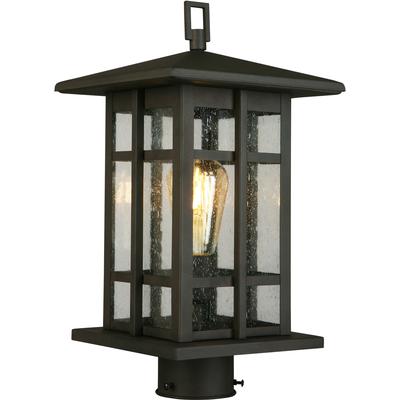 EGLO - Arlington Creek 1-Light Outdoor Post Light - Matte Bronze - 202889A