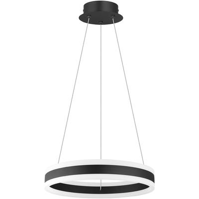 EGLO - Tonarella 2-Light Integrated LED Circular Open Pendant - Black - 203456A