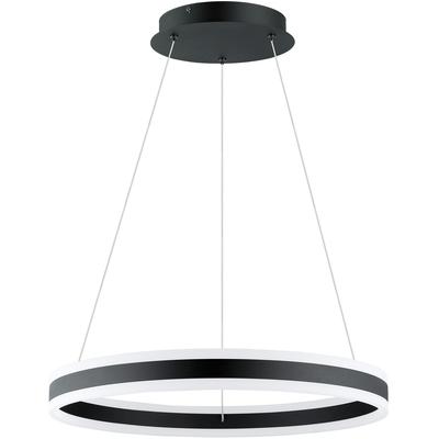EGLO - Tonarella 1-Light LED Circular Open Pendant - Black - 203952A