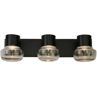 EGLO - Belby 3-Light Integrated LED Vanity Light - Black Shades - 204452A