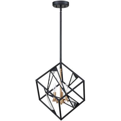 EGLO - Corrietes 3-Light Geometric Open-Frame Pendant - Black - 204587A