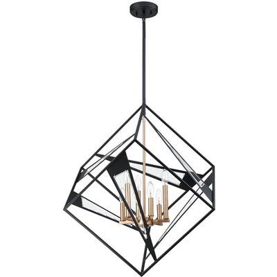 EGLO - Corrietes 6-Light Geometric Open-Frame Pendant - Black - 204588A