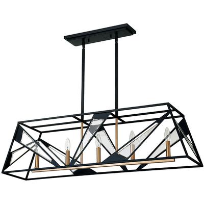 EGLO - Corrietes 5-Light Open-Frame Linear Pendant - Black - 204589A