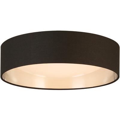 EGLO - Orme Integrated LED 16" Ceiling Light - Black/Brushed Nickel Fabric Shade - 204722A