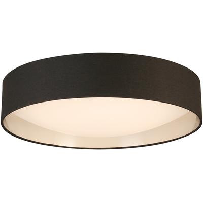 EGLO - Orme Integrated LED 20" Ceiling Light - Black/Brushed Nickel Fabric Shade - 204725A