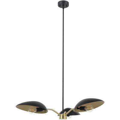 EGLO - Lindmoor 3-Light Chandelier Black/Brushed Brass - 205764A