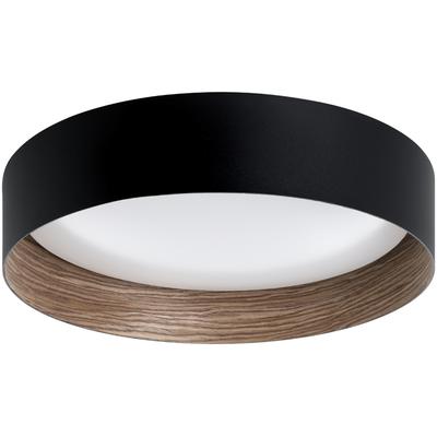EGLO - Ester 1-Light LED Ceiling Light - Black/Sandalwood Venner - 206239A