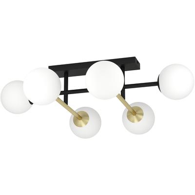 EGLO - Paz 6-Light Ceiling Light - Black/Brushed Gold - 390176A