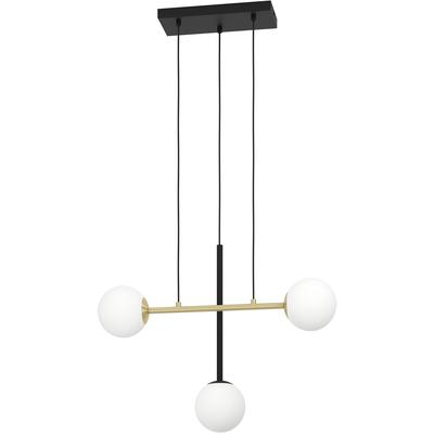 EGLO - Paz 3-Light Pendant - Black/Brushed Gold - 390177A