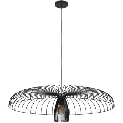 EGLO - Champerico 1-Light Metal Dome Cage Chandelier - Black - 390217A