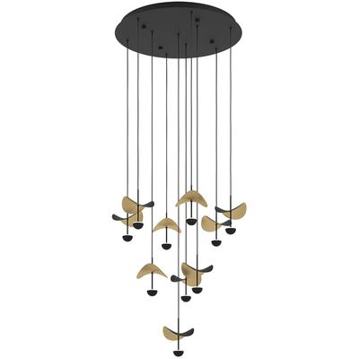 EGLO - Dracera 10-Light Integrated LED Cascade Pendant - Black - 390339A
