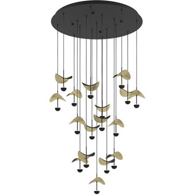 EGLO - Dracera 17-Light LED Cascade Pendant - Black - 390341A