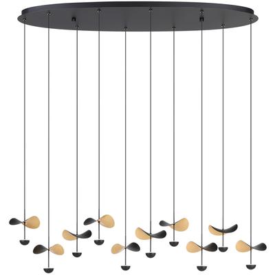 EGLO - Dracera 10-Light Integrated LED Linear Pendant - Black - 390342A