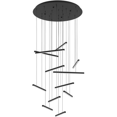 EGLO - Lindoza 12-Light LED Cascade Pendant - Black - 390351A