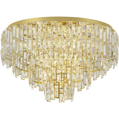 EGLO - Calmeilles 10-Light Ceiling Light - Brass Crystal Elements - 39612A