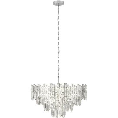 EGLO - Calmeilles 1 10-Light Chandelier - Chrome Crystal Elements - 39627A
