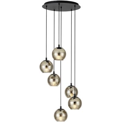 EGLO - Lemorieta 6-Light Round Cascade Pendant - Black - 39687A
