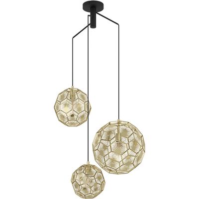 EGLO - Skoura 3-Light Round Cascade Pendant - Black - 39758A