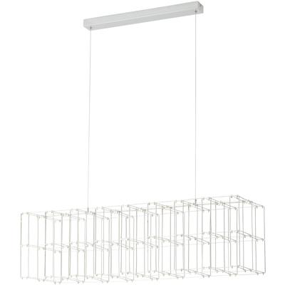 EGLO - Frontera Integrated LED Linear Geometric Cage Pendant - Chrome - 39763A