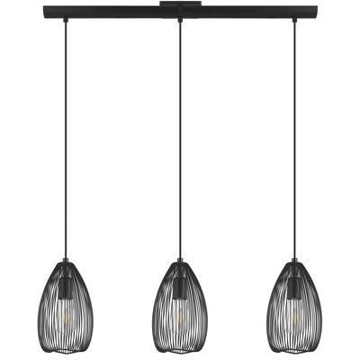 EGLO - Clevedon 3-Light Linear Pendant - Black - 49142A