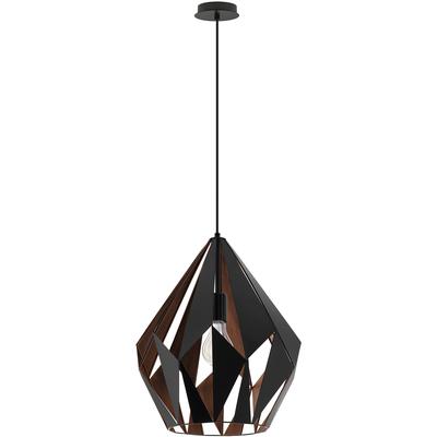 EGLO - Carlton 1 1-Light Pendant - Black - 49878A