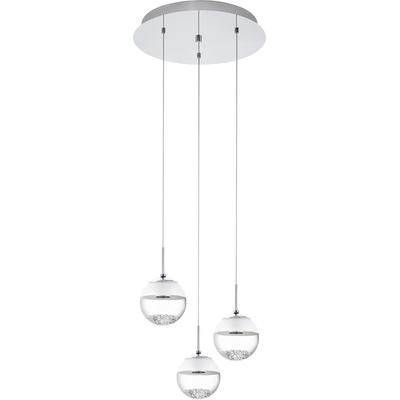 EGLO - Montefio 1 3-Light LED Cascade Pendant - Chrome/White - 93709A
