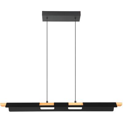 EGLO - Ermua Integrated LED Linear Pendant - Black/Wood - 98836A