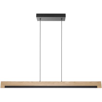 EGLO - Camacho 1-Light Integrated LED Linear Pendant - Black/Wood - 99293A