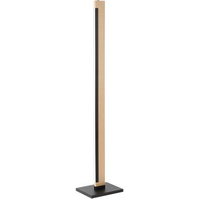 EGLO - Camacho 1-Light Integrated LED Floor Lamp - Black & Wood - 99296A