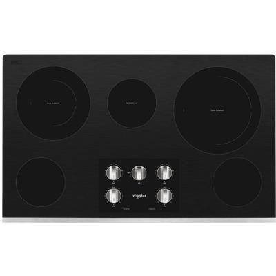 Whirlpool - 36-inch Electric Ceramic Glass Cooktop with Two Dual Radiant Elements - WCE77US6HS