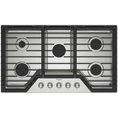 Whirlpool - 36" Gas Cooktop with Fifth Burner - WCGK7036PS