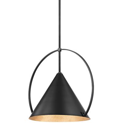 Troy Lighting - Mari 1-Light Small Pendant - Soft Black - F1818-GL/SBK