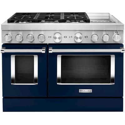 KitchenAid - 48'' Smart Commercial-Style Dual Fuel Range with Griddle - KFDC558JIB