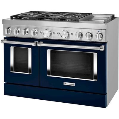 KitchenAid - 48'' Smart Commercial-Style Dual Fuel Range with Griddle - KFDC558JIB